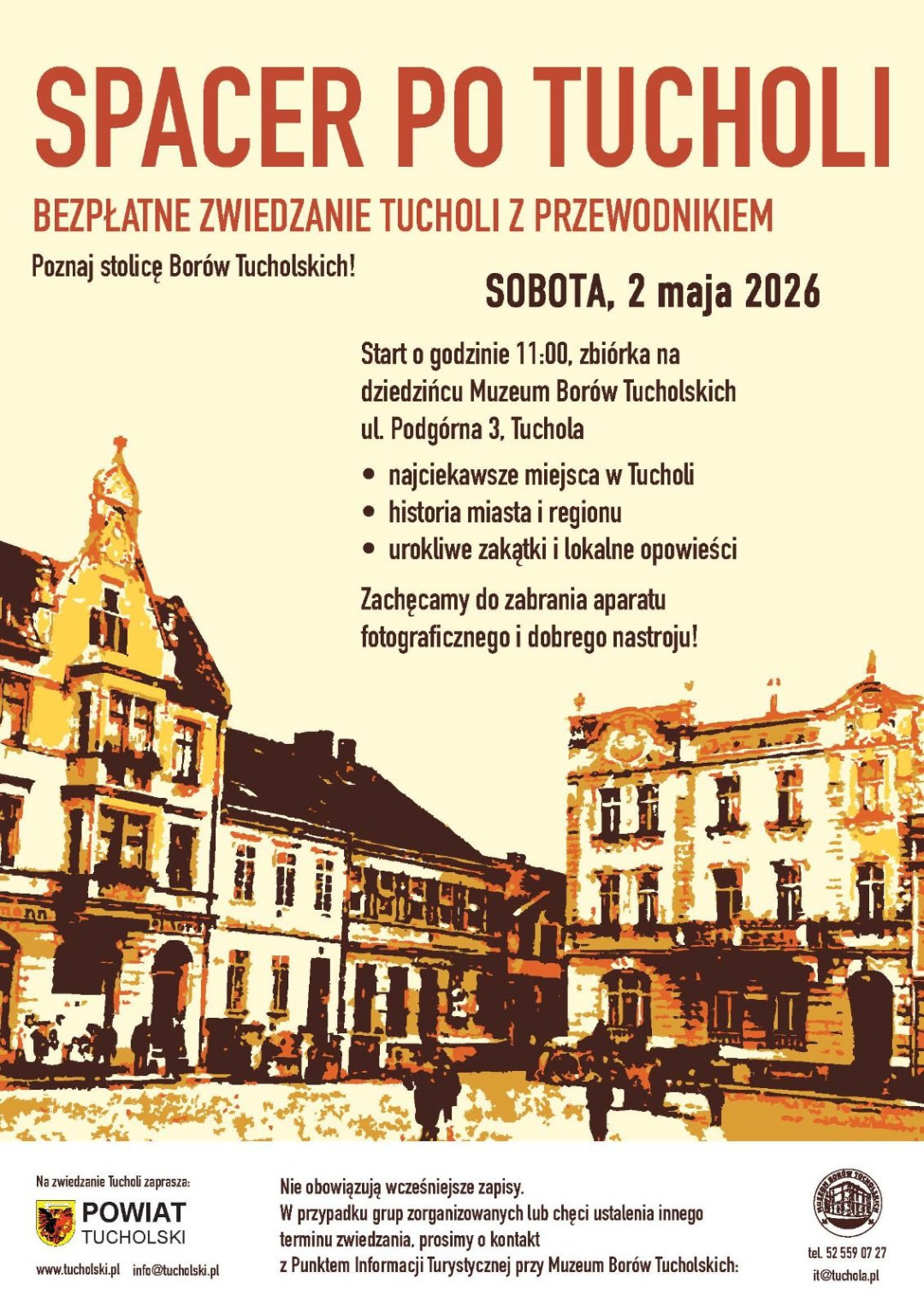 Władze powiatu tucholskiego zapraszają jutro (02.05) na zwiedzanie Tucholi z przewodnikami grupy LAS