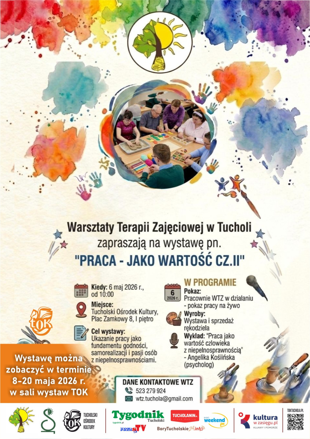 Jutro (06.05) w Tucholskim Ośrodku Kultury otwarcie wystawy prac uczestnik&oacute;w Warsztat&oacute;w Terapii Zajęciowej
