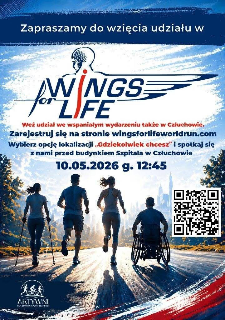 "Nie ogranicza nas dystans, nie ogranicza nas tempo". Neurologopeda Ilona Marciniak i psycholog Mateusz Wilk zapraszają na niedzielny bieg Wings for Life w Człuchowie