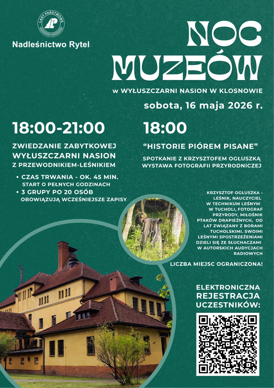 Noc muze&oacute;w w zabytkowej wyłuszczarni nasion w Klosnowie. Będzie zwiedzanie obiektu oraz wykład Krzysztofa Ogłuszki