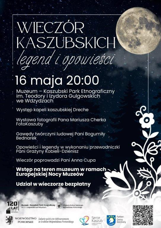 Wiecz&oacute;r kaszubskich legend przy muzyce i ognisku - to jeden z punkt&oacute;w Nocy Muze&oacute;w w Kaszubskim Parku Etnograficznym we Wdzydzach