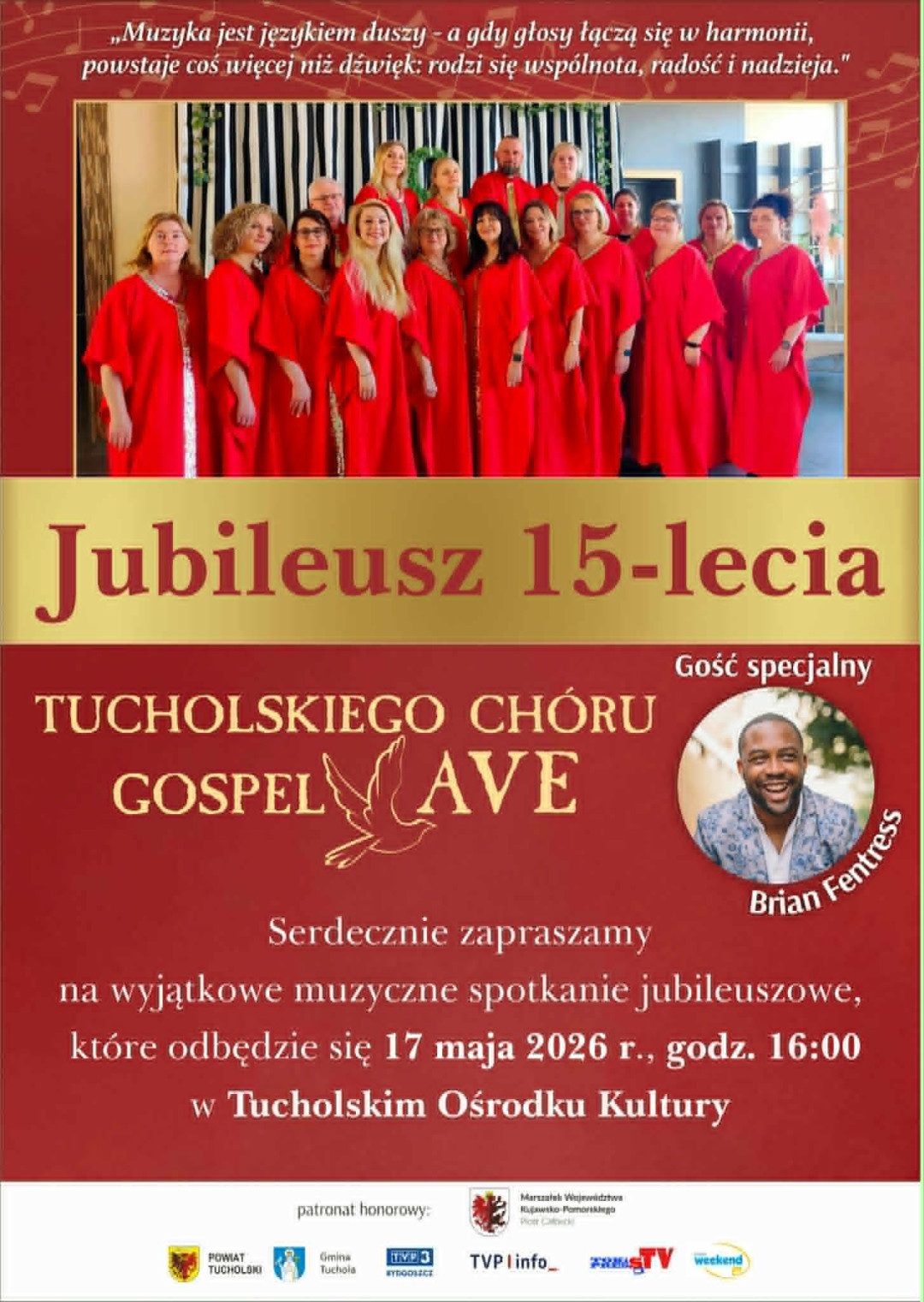 Tucholski Ch&oacute;r Gospel AVE świętuje 15-lecie. Będą wspomnienia, koncert i jubileuszowy tort (ROZMOWA, WIDEO)