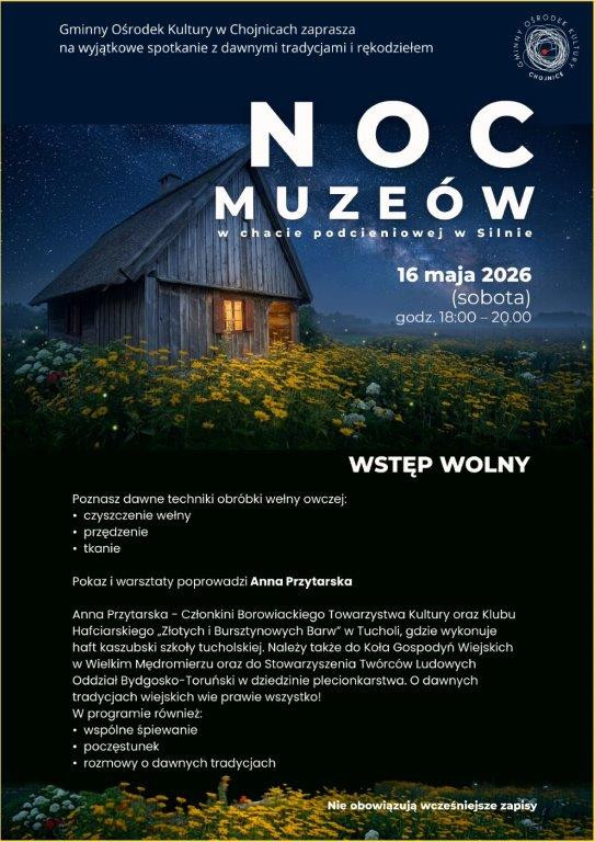 Noc Muze&oacute;w w chacie podcieniowej w Silnie. Wydarzenie dziś (16.05) o godz. 18.00