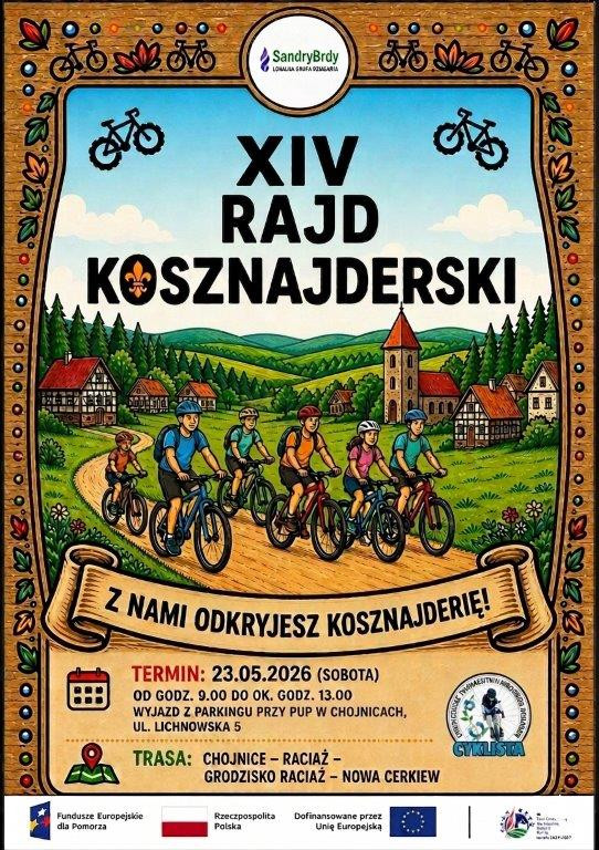 Rowerem przez Kosznajderię - jutro (23.05) z Chojnic wyruszy 14. Rajd Kosznajderski
