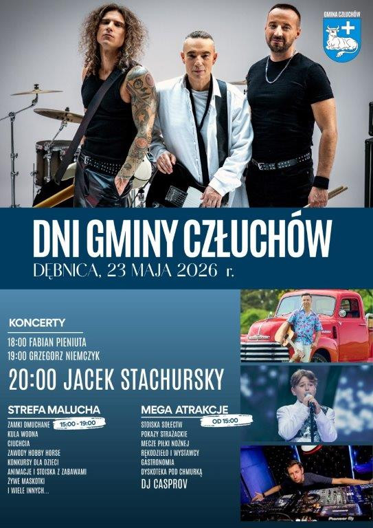 Stachursky zagra dziś (23.05) na Dniach Gminy Człuch&oacute;w. Impreza odbędzie się w Dębnicy