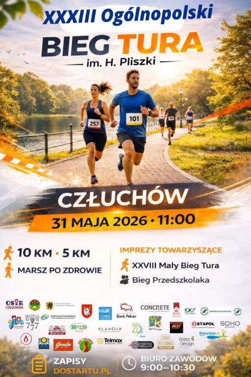 Bieg Tura po raz 33. w Człuchowie. W niedzielę (31.05) 200 zawodnik&oacute;w wybiegnie na ulice miasta
