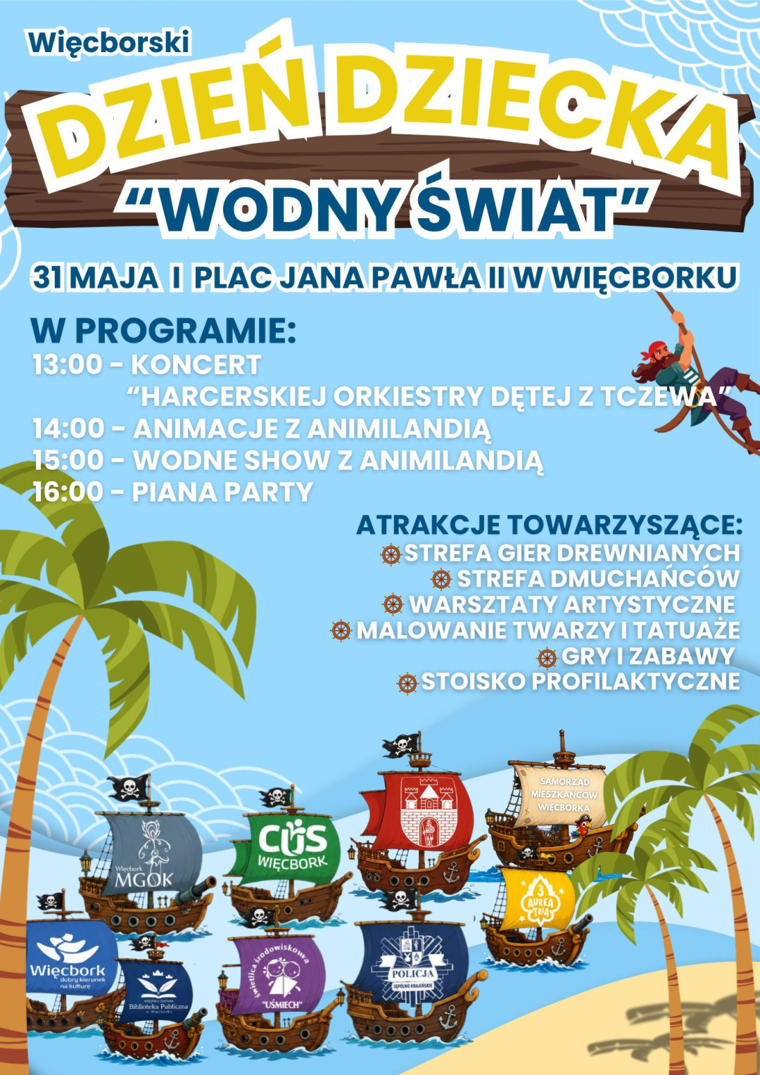 Miejsko-Gminny Ośrodek Kultury w Więcborku zaprasza dziś (31.05) wszystkie dzieci do Wodnego Świata