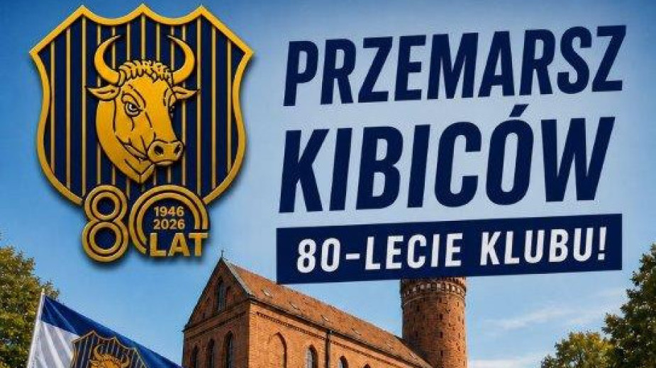 Kibice Piasta Człuchów przemaszerują przez miasto na mecz rezerwami Chojniczanki. To jeden z akcentów obchodów 80-lecia klubu
