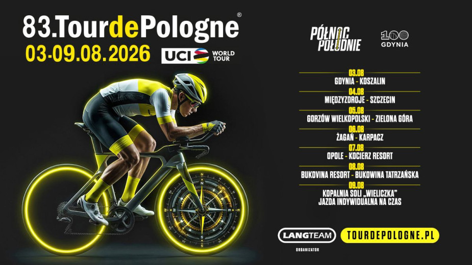 Z Gdyni do Wieliczki przez powiat bytowski. Znamy całą trasę tegorocznego Tour de Pologne