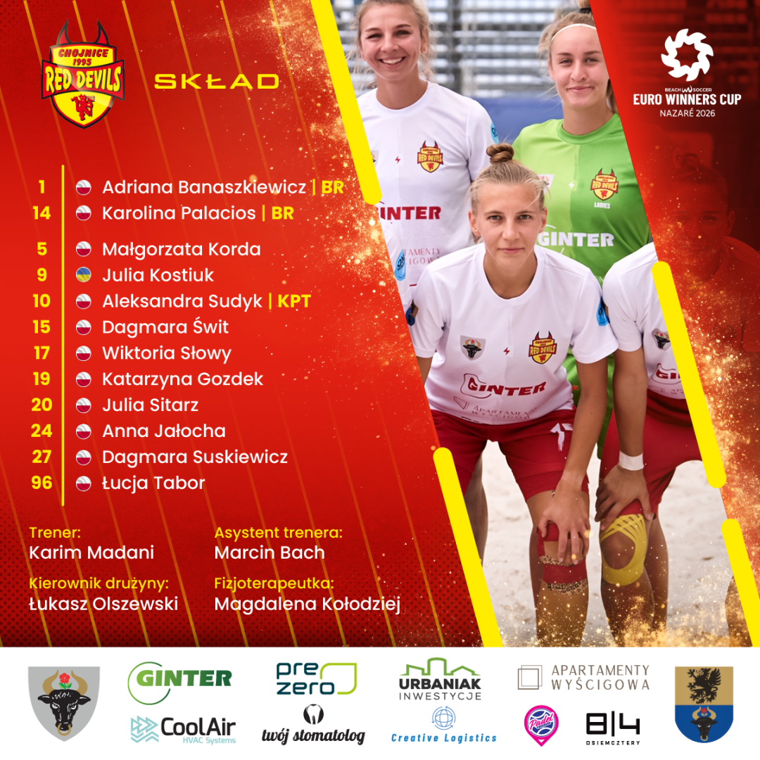 Red Devils Ladies zn&oacute;w zagrają w beachsoccerowej "Lidze Mistrzyń" w Portugalii