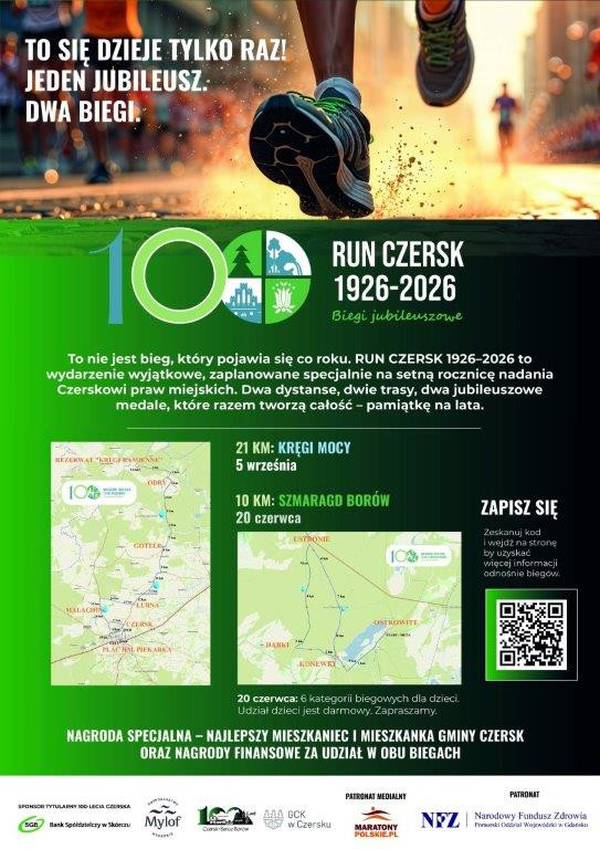 W sobotę 20 czerwca rusza pierwszy z dw&oacute;ch bieg&oacute;w na 100-lecie Czerska. Cykl zainauguruje Szmaragd Bor&oacute;w na 10 km