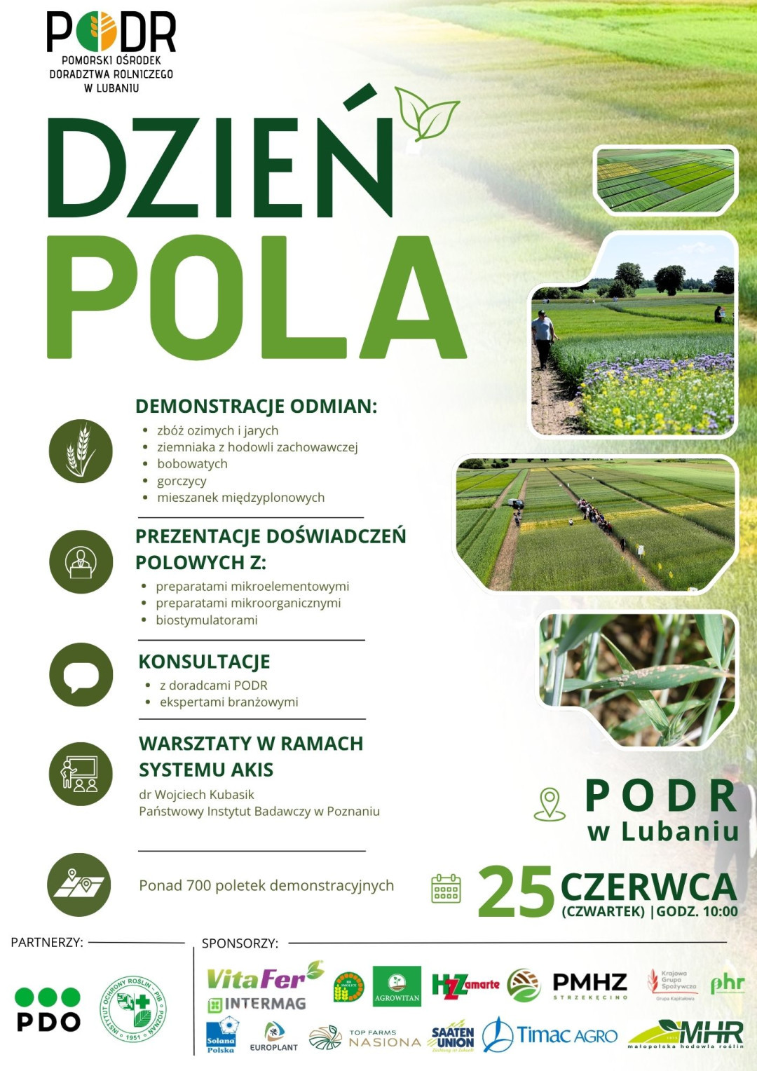 W czwartek (25.06) na terenie Pomorskiego Ośrodka Doradztwa Rolniczego w Lubaniu odbędzie się Dzień Pola