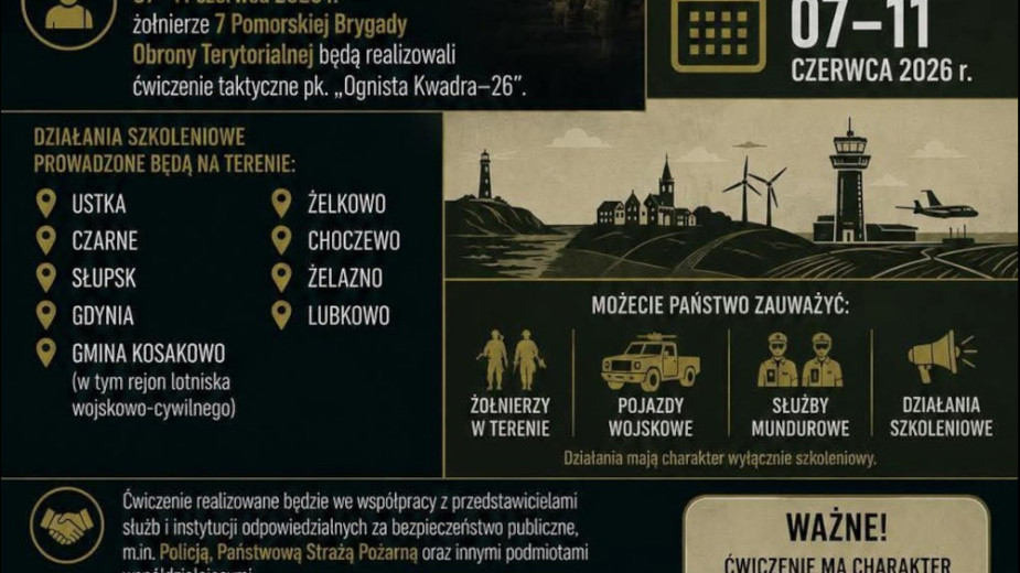 Od niedzieli 7.06 ruszają ćwiczenia taktyczne Wojsk Obrony Terytorialnej. Będzie zwiększona obecność żołnierzy i sprzętu