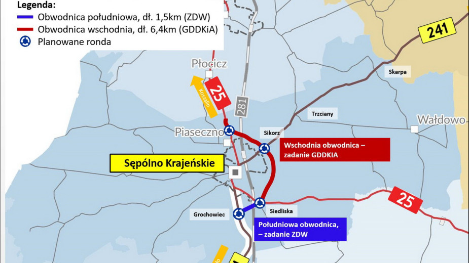 Zarząd Dróg Wojewódzkich w Bydgoszczy złożył wniosek o wydanie pozwolenia na budowę tzw. ´małej obwodnicy´ Sępólna Krajeńskiego