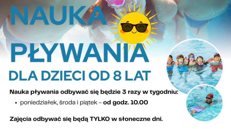 Wraz z początkiem wakacji w Sępólnie Krajeńskim rusza nieodpłatna nauka pływania dla dzieci