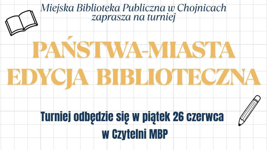 Gra w państwa i miasta w chojnickiej bibliotece. Ruszyły zapisy, turniej odbędzie się w piątek 26 czerwca