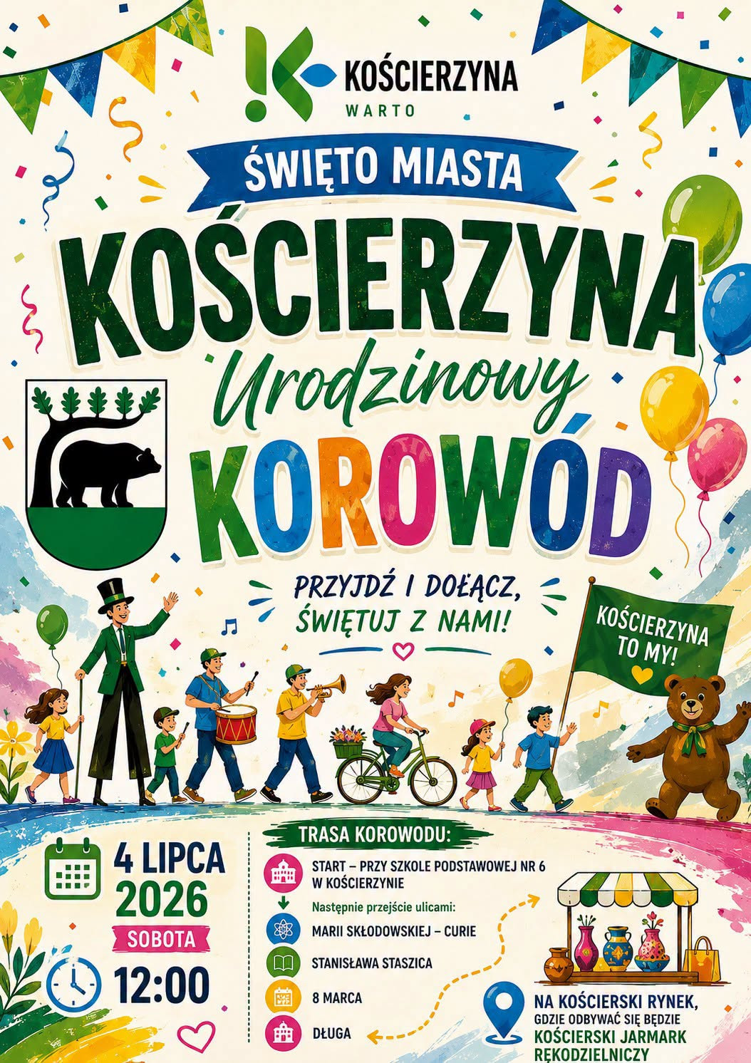 Trwają Dni Kościerzyny. W sobotę zaplanowano koncerty i urodzinowy korow&oacute;d ulicami miasta
