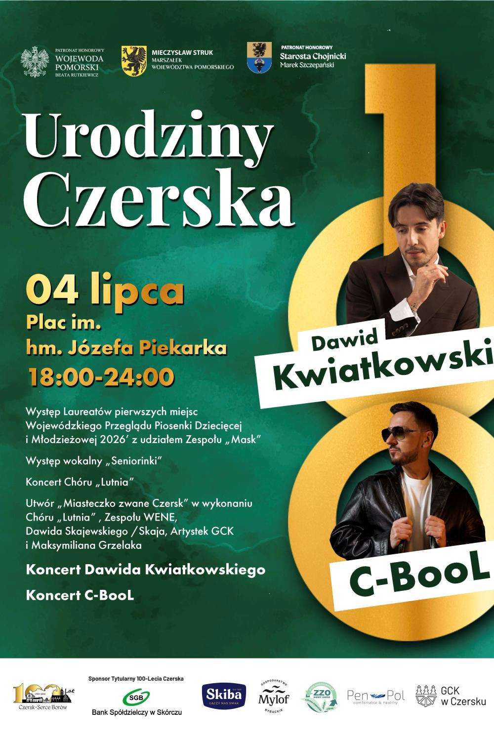 W sobotę 4 lipca odbędą się koncerty i wydarzenia z okazji 100-lecia Czerska. Będzie dyktando, tort oraz koncerty