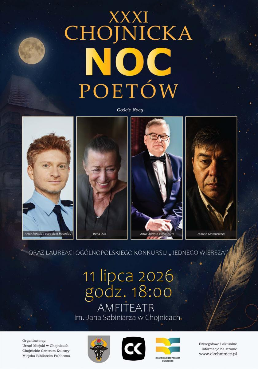 W sobotę (11.07) odbędzie się 31. Chojnicka Noc Poet&oacute;w. Na scenie w fosie m.in. Artur Andrus (ROZMOWA)