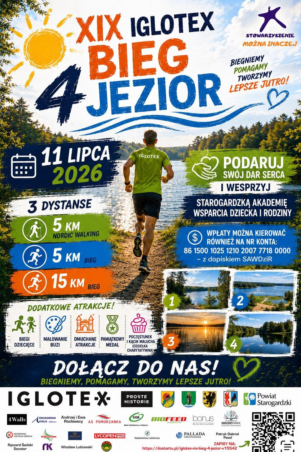 Jutro (11.07) w Sk&oacute;rczu 19. edycja Iglotex Biegu Czterech Jezior. To kolejna odsłona tegorocznego Grand Prix Bor&oacute;w Tucholskich