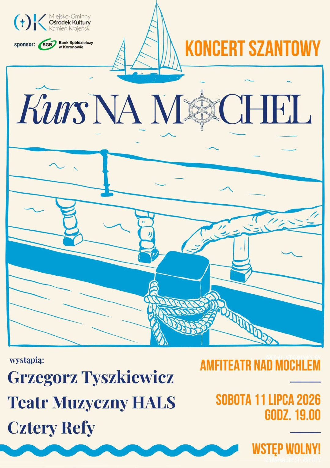 Miejsko-Gminny Ośrodek Kultury w Kamieniu Krajeńskim zaprasza dziś (11.07) nad jezioro Mochel na szanty