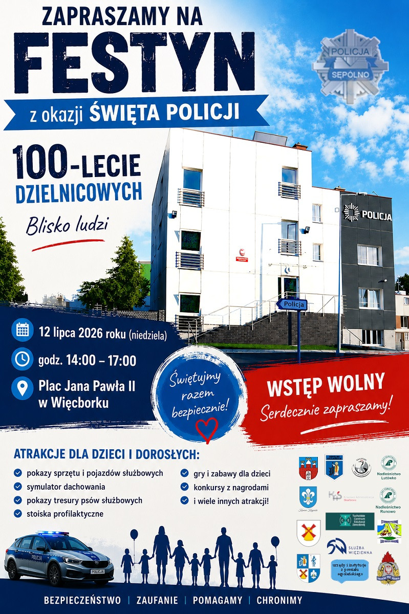 W Więcborku dziś (12.07) powiatowy piknik z okazji święta policji