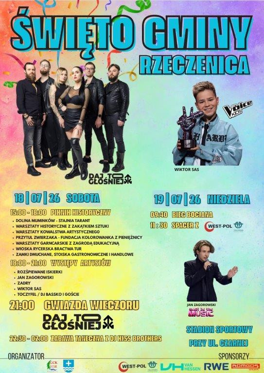 Koncerty, piknik i bieg na Święto Gminy Rzeczenica. Dwa dni imprez na 660-lecie Rzeczenicy, Gwieździna i Olszanowa