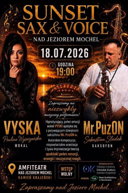 W amfiteatrze nad jeziorem Mochel rozbrzmiewać dziś (18.07) będą dźwięki saksofonu