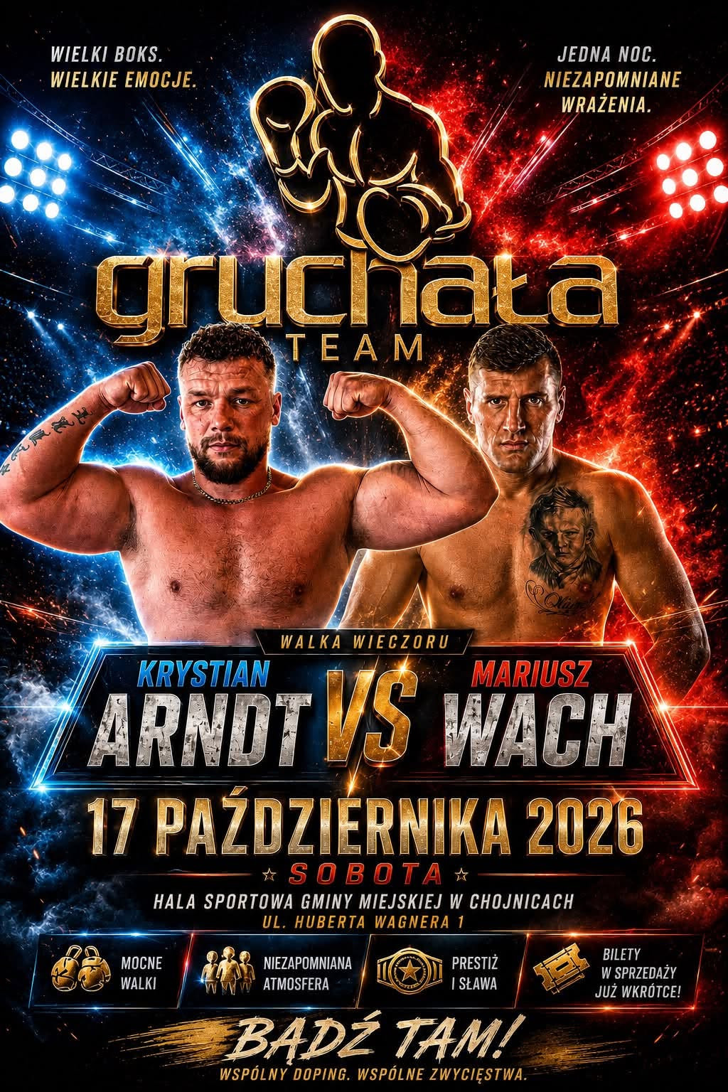 Krystian Arndt kontra Mariusz Wach w walce wieczoru Chojnickiego Boxing Show. To plan na 20. edycję gali