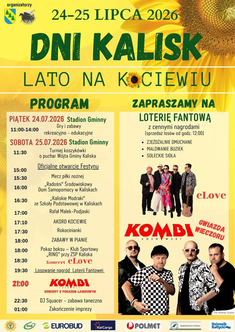 Przed nami tegoroczne Dni Kalisk. W sobotę (25.07) na muzycznej scenie KOMBI Łosowski