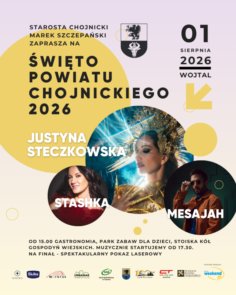 W sobotę 1 sierpnia w Wojtalu Święto Powiatu Chojnickiego. Na scenie między innymi Justyna Steczkowska (ROZMOWA)