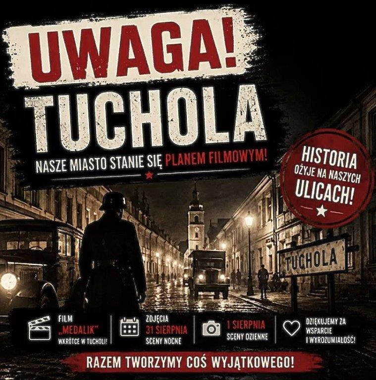 Już jutro (31.07) centrum Tucholi zmieni się w plan filmowy z początk&oacute;w II wojny światowej. Ekipa filmu "Medalik" będzie kręcić miejskie zdjęcia plenerowe