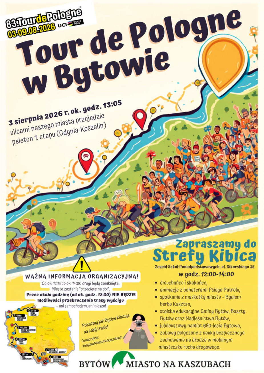 Parchowo, Byt&oacute;w i Kołczygłowy szykują się na przyjęcie kolarzy. Będą specjalne strefy kibica na Tour de Pologne