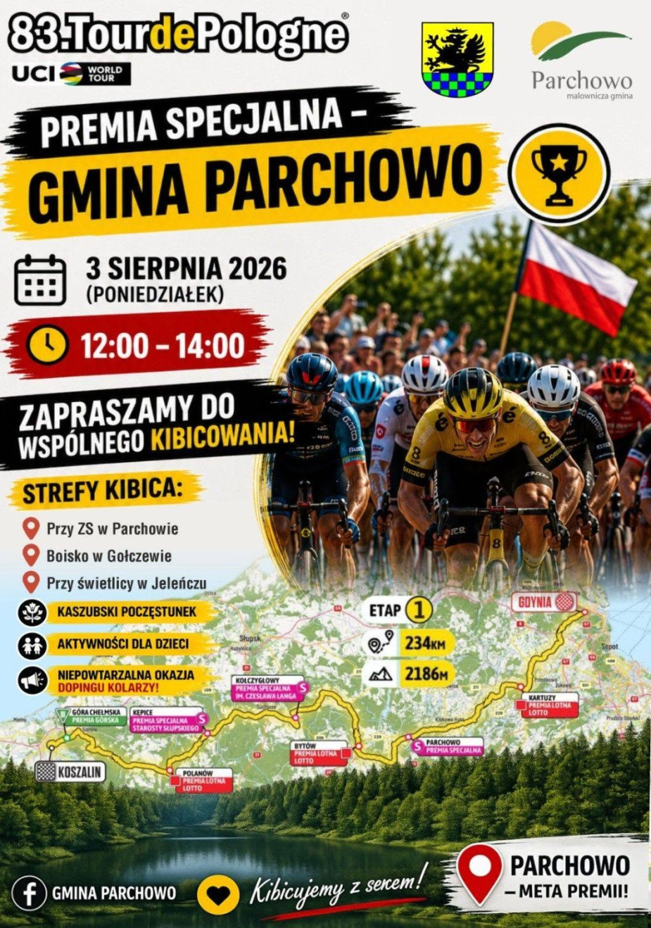 Parchowo, Byt&oacute;w i Kołczygłowy szykują się na przyjęcie kolarzy. Będą specjalne strefy kibica na Tour de Pologne