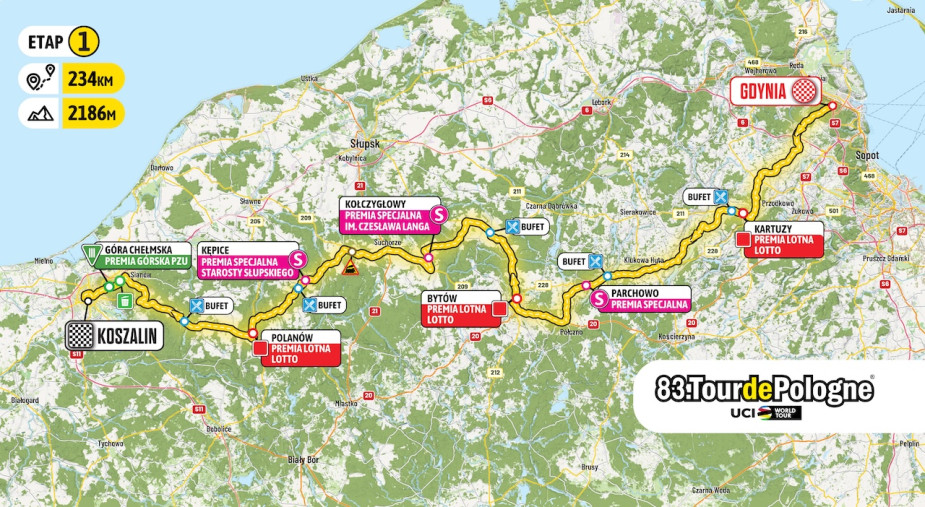 Zablokują drogi na przejazd Tour de Pologne. W poniedziałek (3.08) spore utrudnienia w powiecie bytowskim