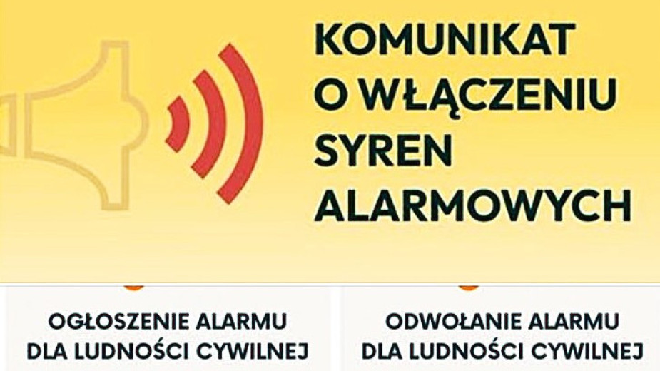 We wtorek 21 lipca odbędą się ogólnopolskie ćwiczenia z zakresu ostrzegania o uderzeniu z powietrza. Syreny alarmowe będą słyszalne także w regionie