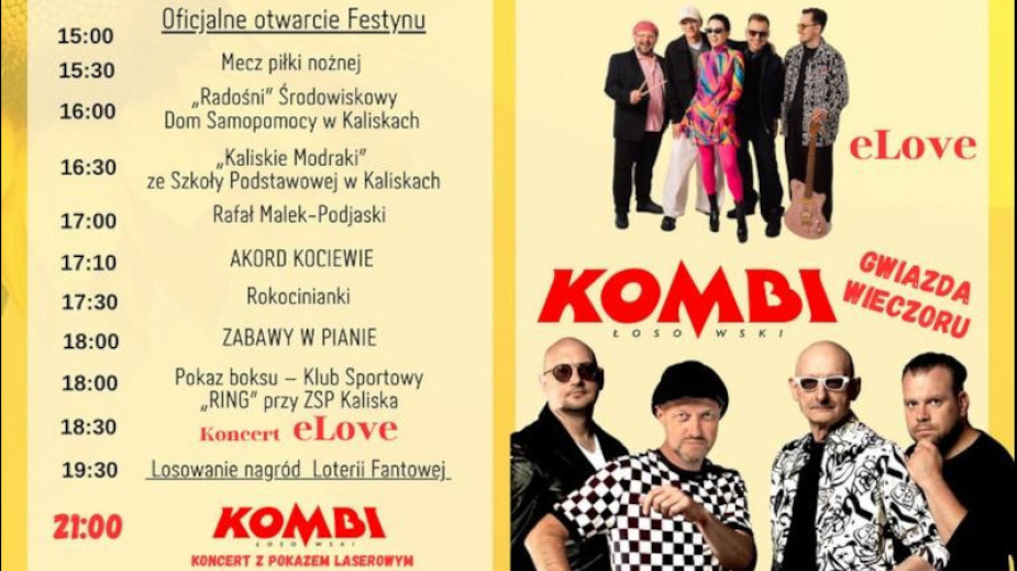 Przed nami tegoroczne Dni Kalisk. W sobotę (25.07) na muzycznej scenie KOMBI Łosowski