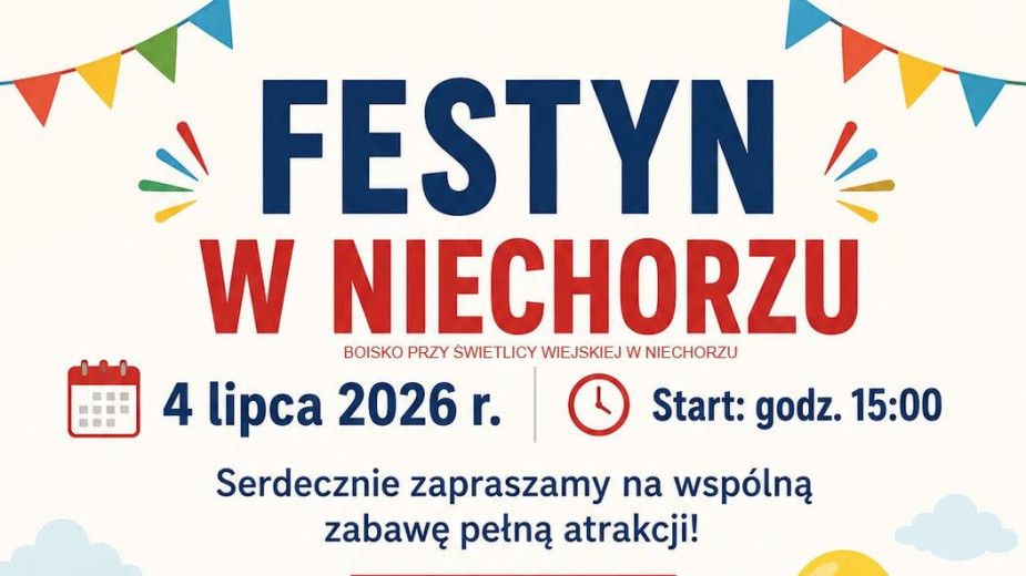 Stowarzyszenie "Wioska z pasją" z Niechorza zaprasza dziś (04.07) na festyn rodzinny przy świetlicy wiejskiej