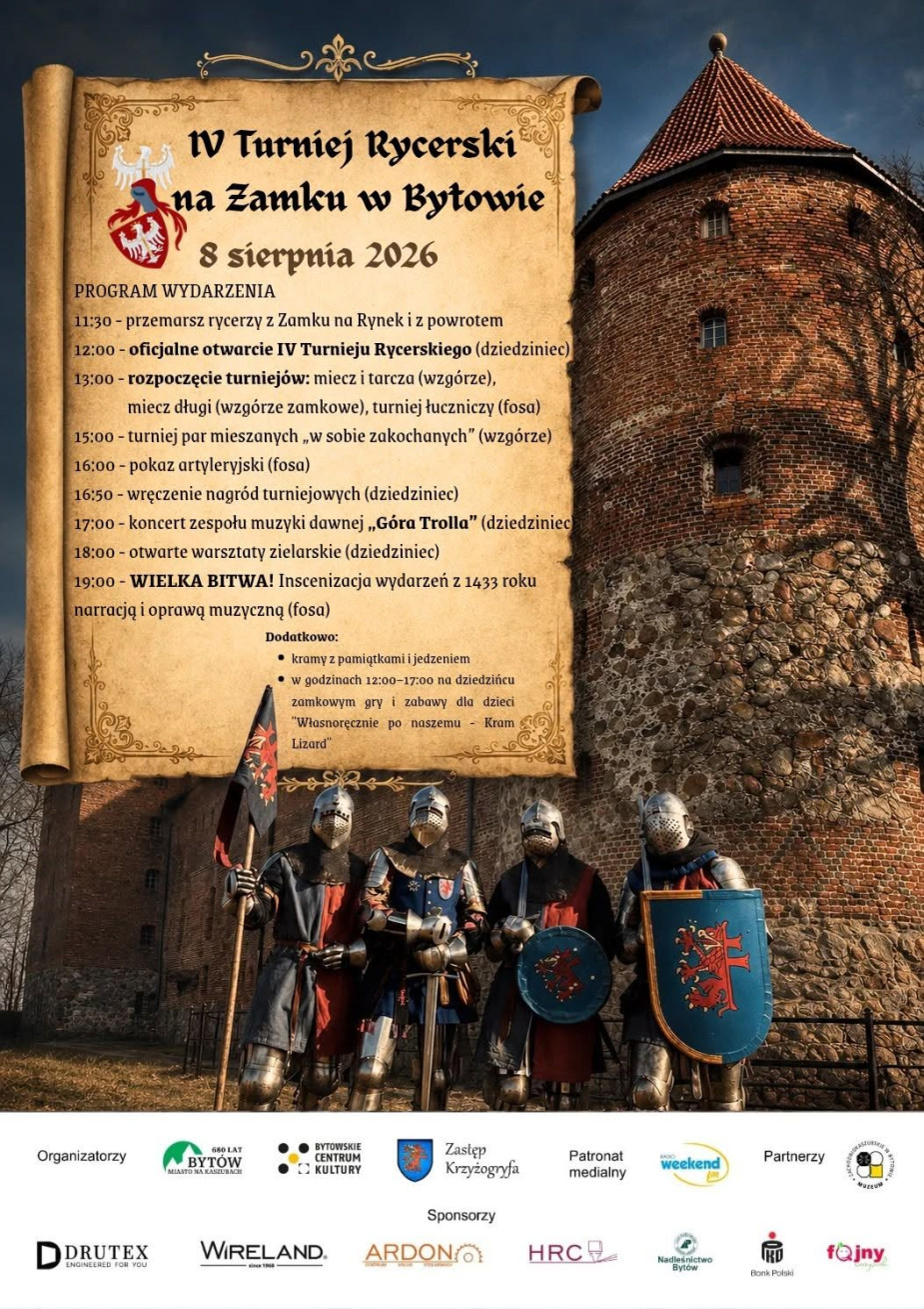 Rycerze otrzymali klucze do miasta. Ruszył IV Turniej Rycerski na Zamku w Bytowie. "Po trzykroć chwała wszystkim organizatorom, uczestnikom!" (FOTO)