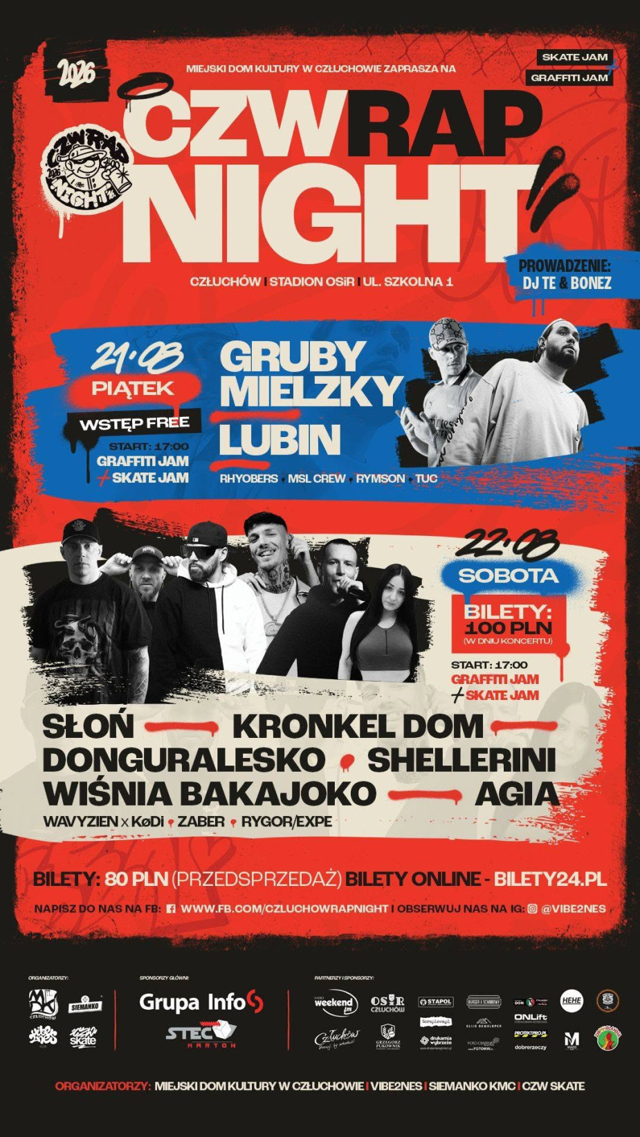 "W promieniu stu kilometr&oacute;w trudno znaleźć taką imprezę". CZW RAP Night wraca do Człuchowa ze zdwojoną siłą. Dwa dni rapu, graffiti i skate&rsquo;u (ROZMOWA)