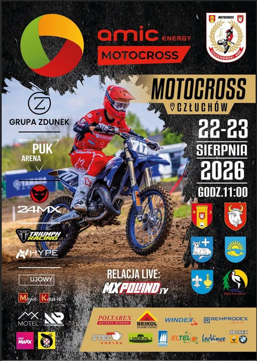 W ten weekend zawody na torze motocrossowym w Człuchowie. Po raz pierwszy zawita tu nowy cykl Amic Energy