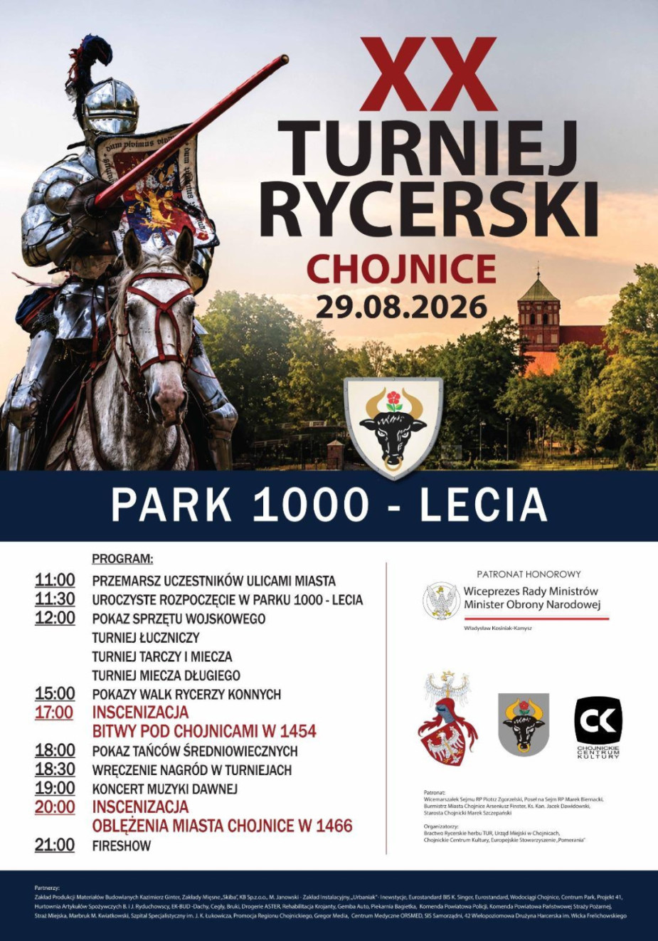 To będzie sobota pełna historycznych atrakcji w Chojnicach. Przed nami 20., jubileuszowa edycja Turnieju Rycerskiego (ROZMOWA)