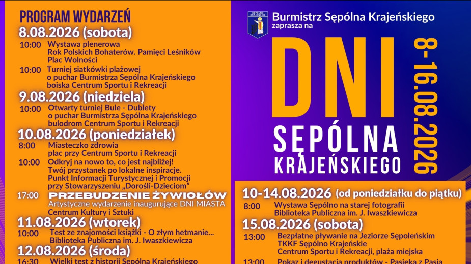 Ruszyły Dni Sępólna Krajeńskiego, w tym roku wypełnione koncertami. "Codziennie coś się dzieje" (ROZMOWA)