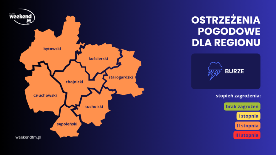 Burze, porywy wiatru do 110 km/h i grad. IMGW wydał ostrzeżenie 2. stopnia