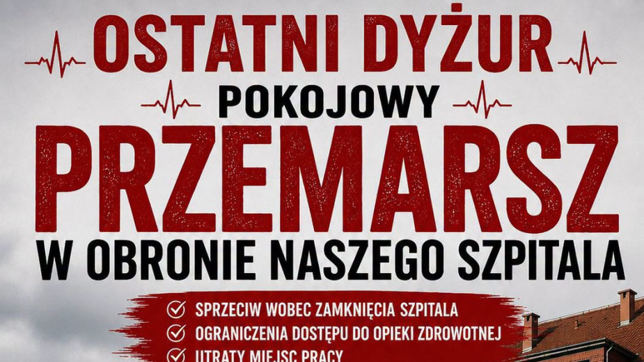 W czwartek 27 sierpnia w Miastku odbędzie się marsz milczenia. Demonstracja ma związek z upadłością szpitala. "To jest wyraz naszego bólu, naszego żalu, naszego gniewu"