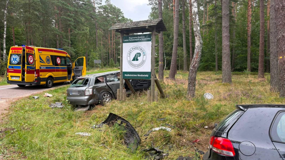 Cztery osoby ranne w wypadku w gminie Koczała. Na skrzyżowaniu w Niesiłowie zderzyły się dwa samochody osobowe (FOTO)