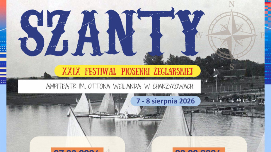 Dziś (8.08) w Charzykowach ostatni dzień Festiwalu Piosenki Żeglarskiej. Wystąpią między innymi Chór Zawisza Czarny oraz Perły i Łotry