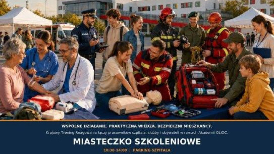 To będzie praktyczne szkolenie z zasad bezpieczeństwa. Jutro (28.08.) przy Szpitalu Specjalistycznym w Kościerzynie stanie miasteczko treningowe