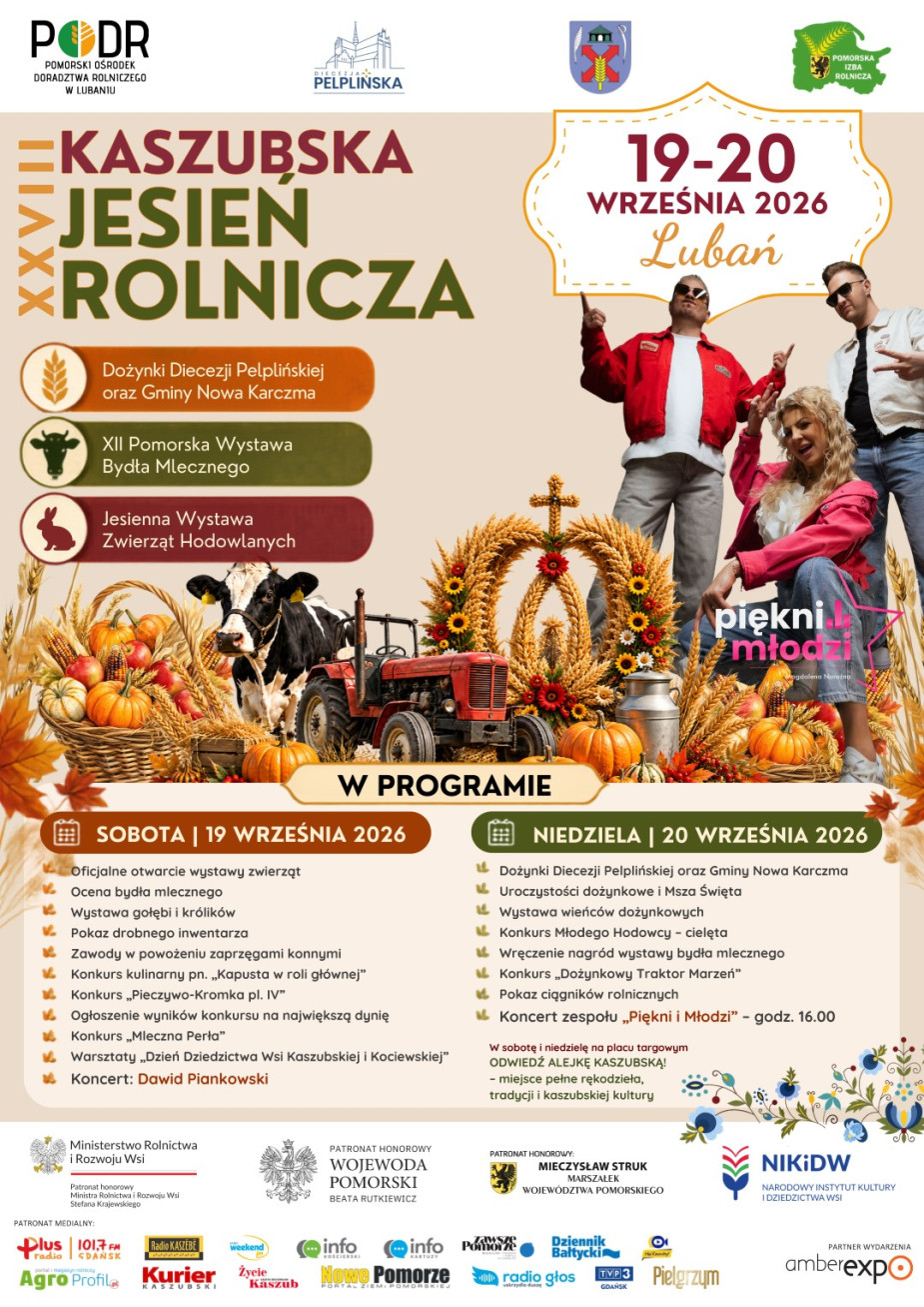 Prezentacje, pokazy i wystawy. W ten weekend (19 - 20.09.) w Lubaniu, w gminie Nowa Karczma odbędzie się Kaszubska Jesień Rolnicza