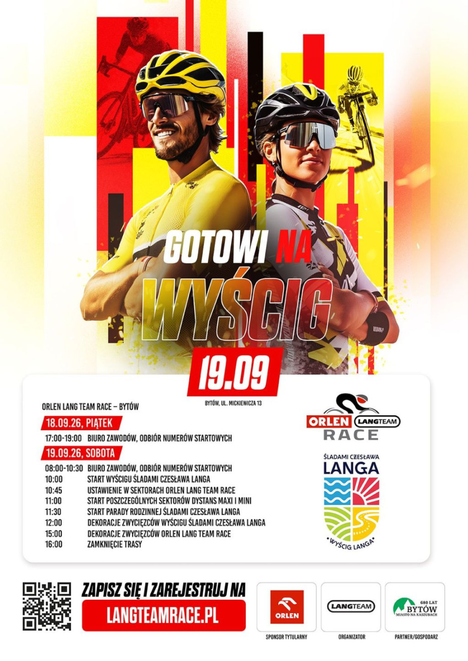 Orlen Lang Team Race będzie finiszować w Bytowie. Jutro (19.09) finał cyklu: "Warto przyjechać, bo naprawdę dużo fajnego będzie się działo"